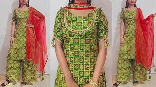 Cotton Kurti & Palazzo pant Cutting & Stitching | Neck design stitching | Kurti cutting & stitching