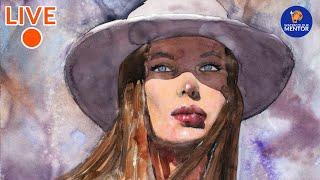 How To Paint A Loose Watercolor Portrait: Female Portrait With Shadows