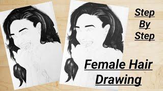 How To Draw Realistic Hairs In Sketch : Step by Step | For Beginnings