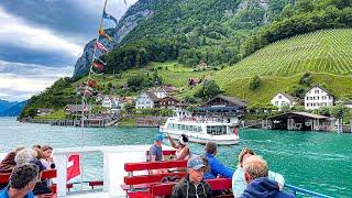 Walensee, Switzerland 4K - A Breathtaking Journey by Boat on The Lake - 4K Video Ultra HD 60fps