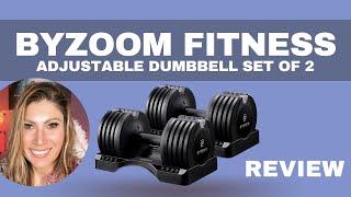 BYZOOM FITNESS Adjustable Dumbbell 12.5/25lb Set of 2 Weight Training Fitness Exercise REVIEW