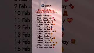 February: The Month of Love!  | #roseday #hugday #bestie #quotes #broken #kissday #trending #shorts