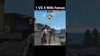 1 VS 4 With Famas || Free Fire Funny Gameplay  #freefire