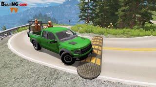 Cars vs Massive Speed bumps vs Deep Water vs mud vs rocks #99 - BeamNG.drive  BeamNG-Cars TV live 10