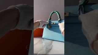 Unboxing Hermès Kelly 25 in Blue Celeste Epsom Leather with Gold Hardware