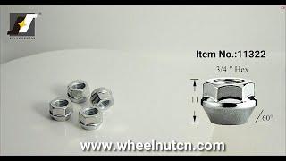 11311 3/4" Hex 0.43" Open End Bulge 12x1.25 Lug Nuts