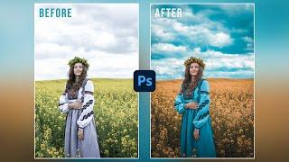 Photoshop Tutorial : Outdoor Photo Color Grading Tutorial - Preset