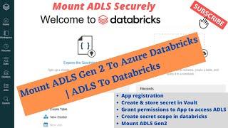 #7 Mount ADLS Gen2 To Databricks | Create Mount Point to ADLS Gen2 | #ADLS Gen2 to Databricks