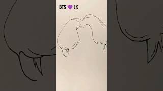 BTS JK DRAWING..️Tutorial #army #jungkook #shorts #btsarmy #jhope #jin #suga #taehyung #howtodraw