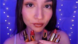 ASMR ~TINGLY~ Lipstick Application For Sleep (Kisses, Whispering, Mouth Sounds)