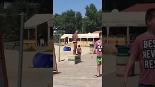 Funny dance fail on the beach