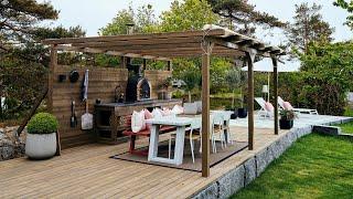 CREATIVE! 100+ SIMPLE OUTDOOR KITCHEN DESIGN IDEAS | EASY OUTDOOR BACKYARD KITCHEN BUILD DECOR TIPS