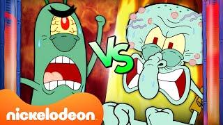 PLANKTON VS. SQUIDWARD: Who's Angrier?  20 Minutes | Nicktoons