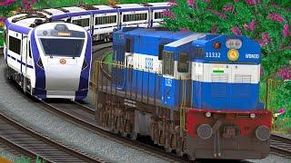 WDM3D RESCUE VANDE BHARAT EXPRESS | BUMPY RAILROAD | RAILWORKS 3 | INDIAN TRAIN SIMULATOR GAMEPLAY