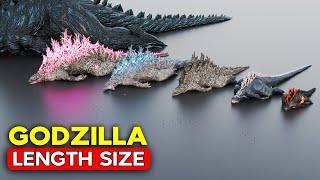 GODZILLA Length Size Comparison | Minilla vs Godzilla Earth