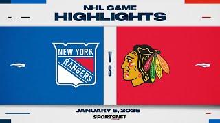 NHL Highlights | Rangers vs. Blackhawks - January 5, 2025