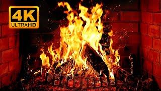  Cozy Fireplace 4K (12 HOURS). Fireplace with Crackling Fire Sounds. Fireplace Ambience