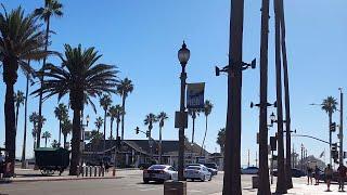 Downtown Huntington Beach, California - Main Street and Pier - Drone Aerial View and Virtual Walk