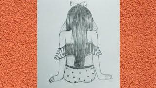 Draw Sitting Girl Back Side #Pencil Sketch Tutorial#Drawing And Art @Saniya Art Class