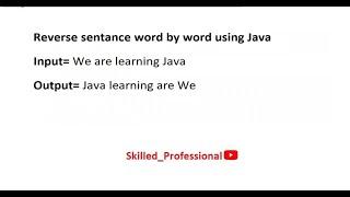 #4 Reverse sentence word by word in java | Most important java interview question | Coding