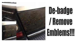 De-badge / remove emblems from a car