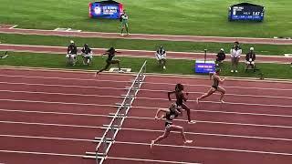 Heptathlon 100m Hurdles 2024 U.S. Olympic Trials Heat 3, Jadin O'Brien (13.3), T. Chapman, Taubert