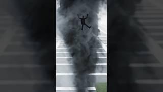 He flew nearly 400 metres inside a tornado... 