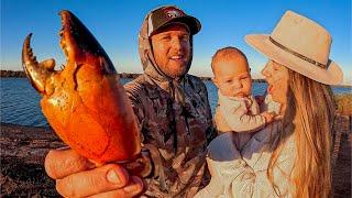 GIANT CRAB Catch and Cook - LIFE UPDATE  (We Are Back With a BABY)