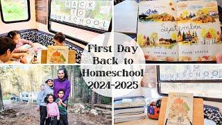 Realistic FIRST Day Back to Homeschool Day in the Life Off Grid and Homeschooling in a SMALL SPACE