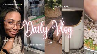 DITL Vlog | Silk Press & How I Wrap It + Amazon Haul + Cooking for My Dog + Christmas Shopping