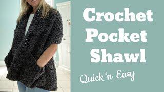 Pocket Shawl For Beginners | Easy Crochet Pocket Shawl | Modern V Stitch Crochet