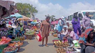 4K  INSIDE LOCAL STREET MARKET IN GHANA ACCRA, AFRICA