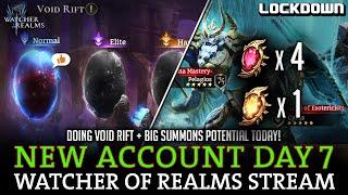 New Account Day 7! Void Rift + Big Summons! Live Stream! Watcher of Realms