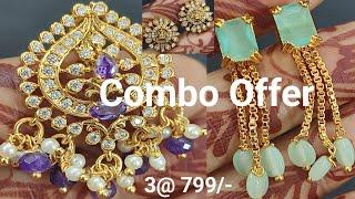 Combo Offer | 3 @799/- | 7013932993 | Studs | Pendants | Earrings #samanthamanacreations