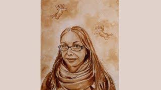 Кофейный портрет, девушка с ангелочками - Coffee Painting - Andrew Pugach