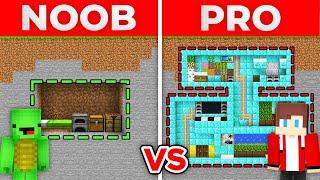 JJ And Mikey NOOB TINY BUNKER vs PRO GIANT BUNKER Survival Battle in Minecraft Maizen