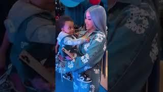 Cardi with Wave at his 1st birthday party