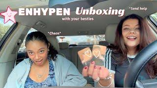 *Chaotic* Enhypen Unboxing with your besties!! Memorabilia, Manifesto, & Dark Blood