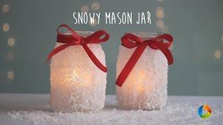 DIY: Snowy Mason Jar | Holidays Craft | Mason Jar Christmas decor