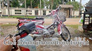 Chế bình phun bọt tuyết rửa xe rẻ, bền, đẹp