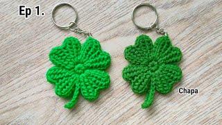 Ep1. Easy Crochet 4 Leaf Clover Keychain Tutorial step by step #crochetkeychain #crochettutorial