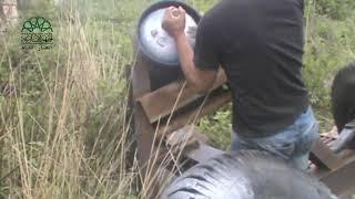 artillery firing propane cylinders stuffed with Ammonal