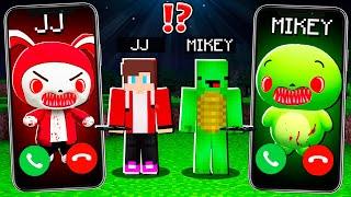 Creepy JJ vs Creepy Mikey CALLING to JJ and MIKEY at NIGHT - in Minecraft Maizen