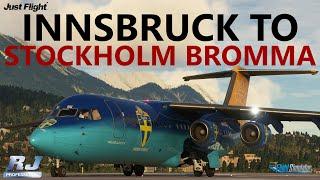 Just Flight RJ Professional - RJ100 Ops - Innsbruck to Stockholm Bromma on VATSIM!