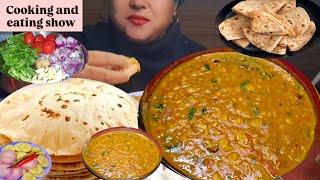 TASTY SPICEY DAAL TADKA IN VILLAGE STYLE COOKING AND EATING SHOW MUKBANG ASMR. AK FOOD VLOG ASMR