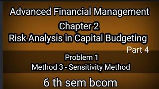 6th sem bcom AFM Ch 2 Risk Analysis in Capital Budgeting (Method 3 Sensitivity Method problem 1)