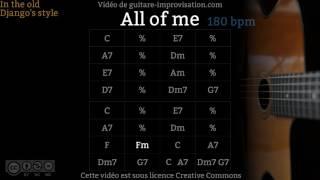 All of Me (180 bpm) - Gypsy jazz Backing track / Jazz manouche