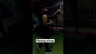 Flexing tricep workout #tricep #fitness