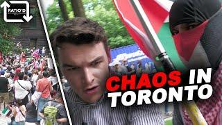 Pro-Palestine protesters ERUPT in downtown Toronto