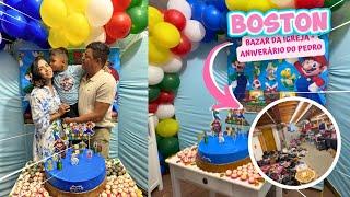 FESTA DE ANIVERSÁRIO DO PEDRO + FOMOS NO BAZAR DA IGREJA | DIÁRIO DE VIAGEM EM BOSTON!